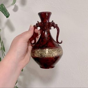 Vintage Asian vase with dragon handles